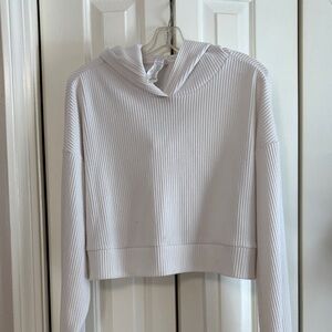 ALO Yoga Cream Ribbed Hoodie